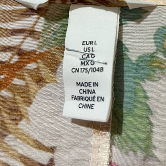 H&M Maxi Wrap Dress Size Large Floral Raglan Tiered - Picture 7 of 8